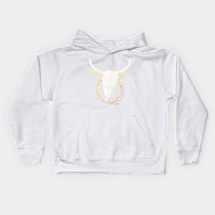 Taurus Skull - Half Colour Kids Hoodie